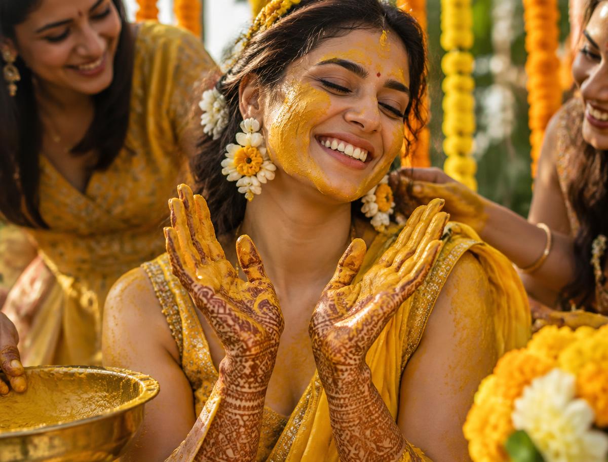Haldi & Mehndi photography by Family Photographer